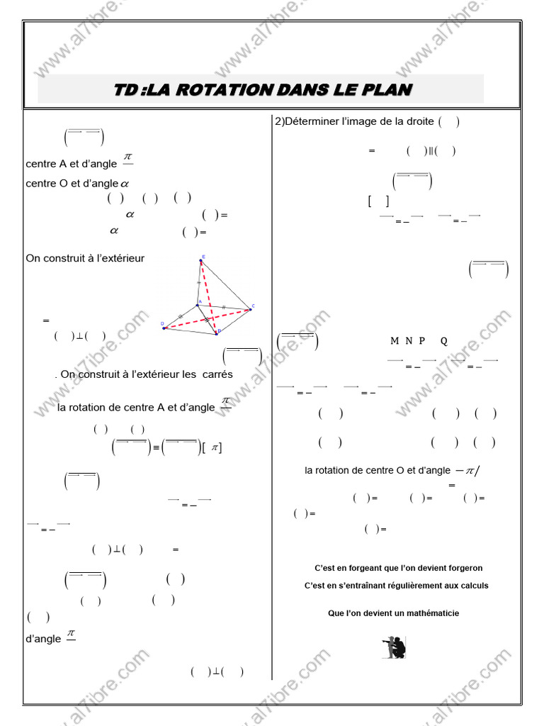 Rotation dans le plan 1BAC | PDF | Triangle | Formes géométriques