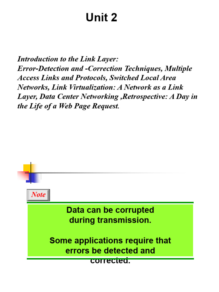 UNIT 2 Error Detection and correction | PDF | Channel Access Method ...