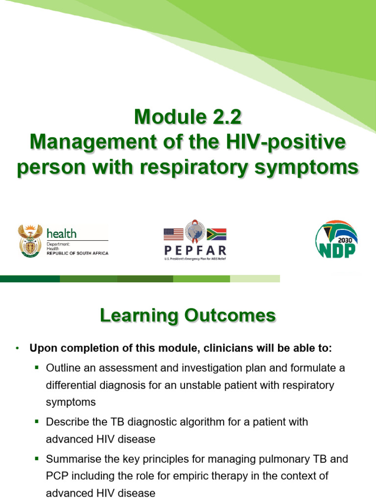 HIV Management: Respiratory Symptoms Guide | PDF | Pneumonia | Tuberculosis