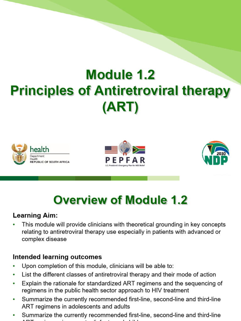 Antiretroviral Therapy Principles Overview | PDF | Management Of Hiv ...