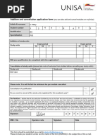 Unisa DSAR03 Form | PDF