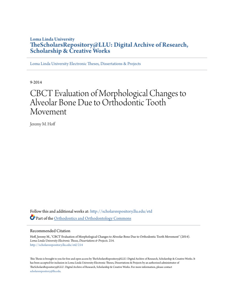 CBCT Evaluation of Morphological Changes To Alveolar Bone Due To | PDF ...