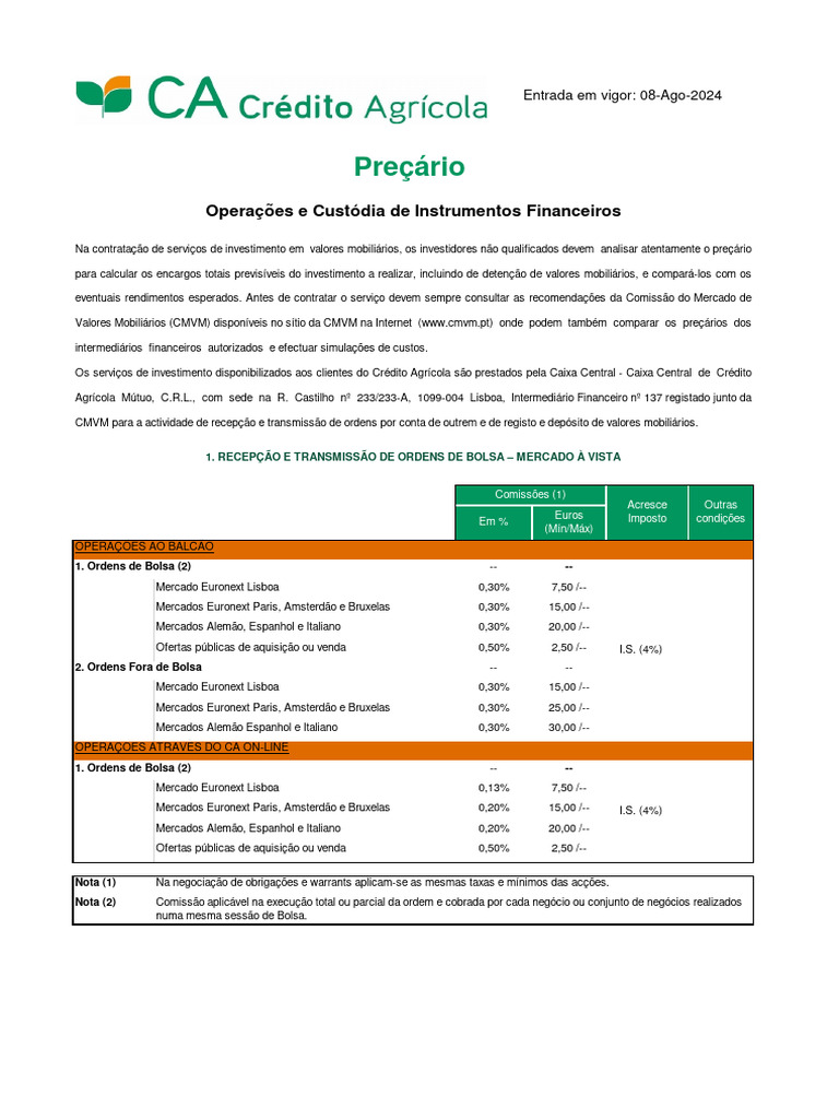 Instrumentos Financeiros - 082024 | PDF | Fundos mútuos | Impostos