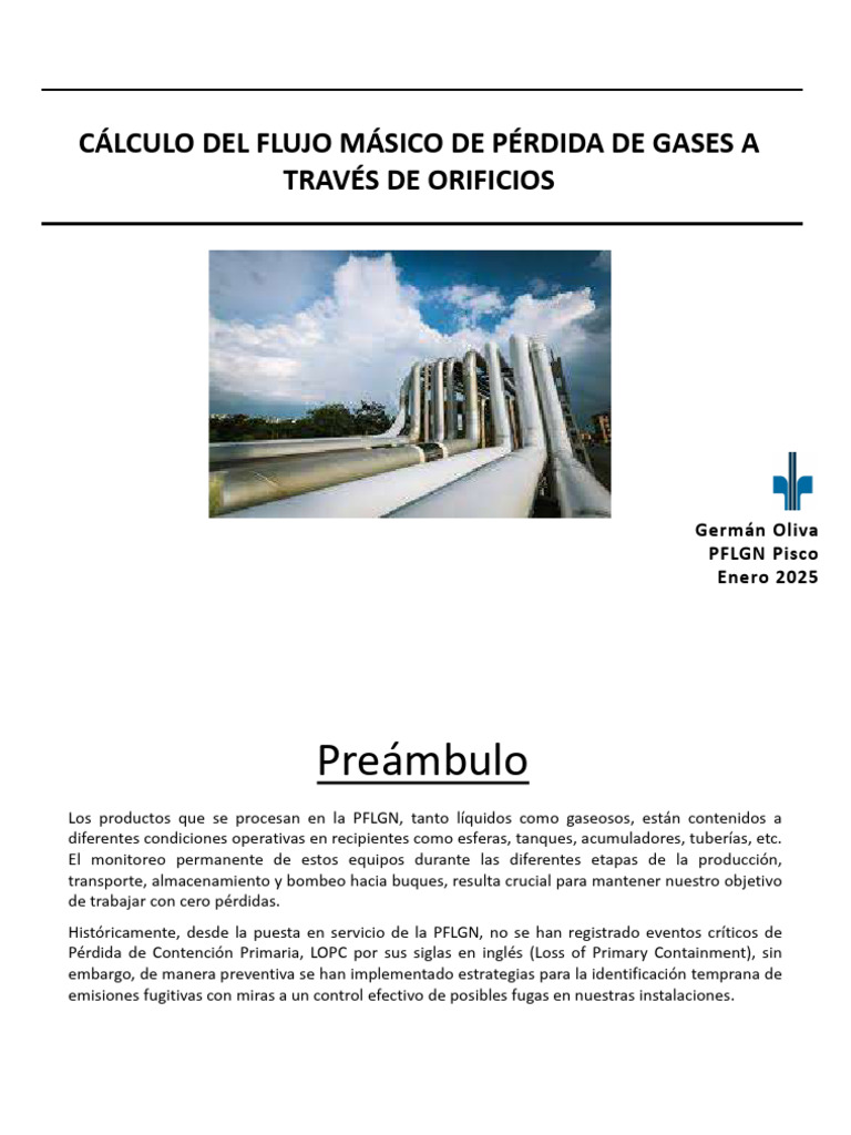 Cálculo de Flujo Másico de Gases | PDF | Gases | Gas natural