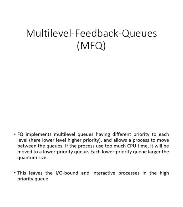 Multilevel Feedback Queues Explained | PDF