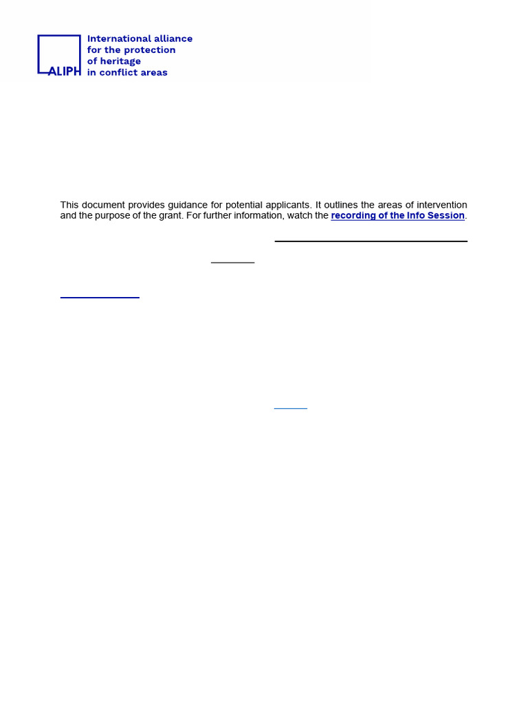 ALIPH Grant Application Guidelines 2024-2025 | PDF | Capacity Building ...