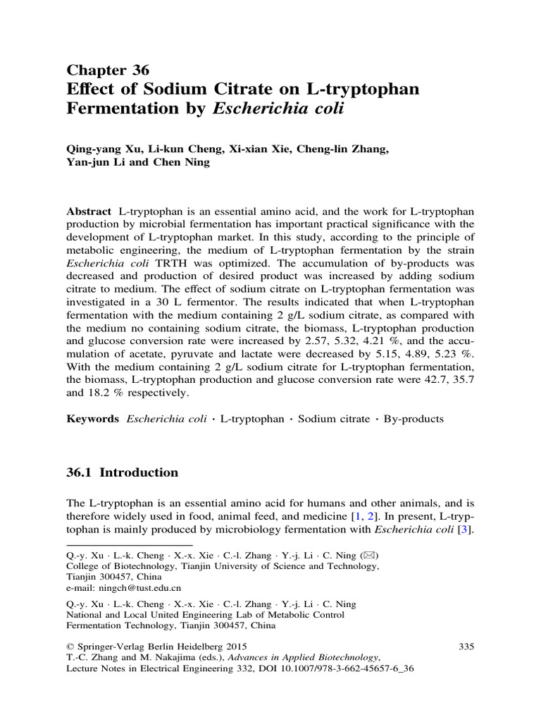038-Chapter 36 Effect of Sodium Citrate On L-Tryptophan Fermentation by ...