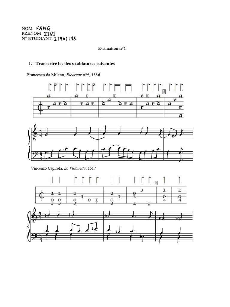 Transcription de tablatures pour luth | PDF | Musicologie