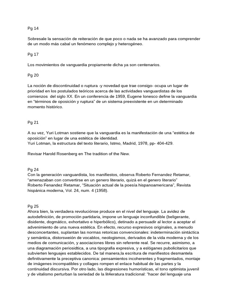 Manifiestos y Vanguardias Literarias | PDF | Vanguardia
