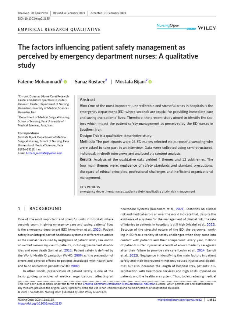Artikel 4-The Factors Influencing Patient Safety Management As | PDF ...