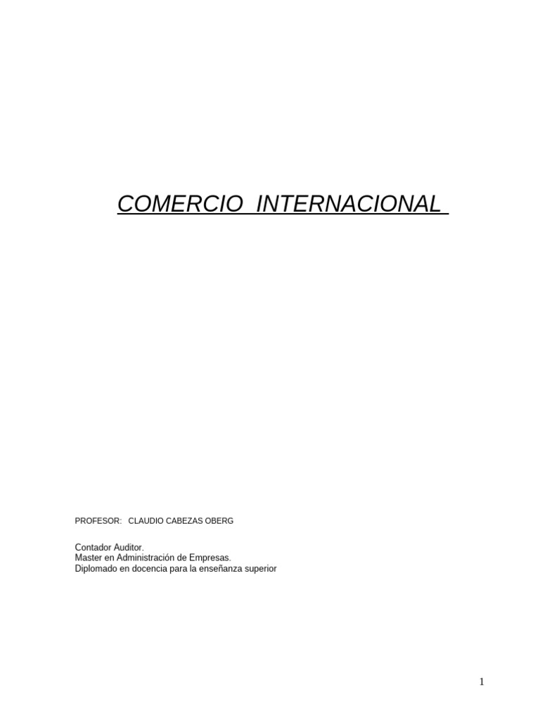 Comercio Internacional: Importaciones y Exportaciones | PDF | El ...