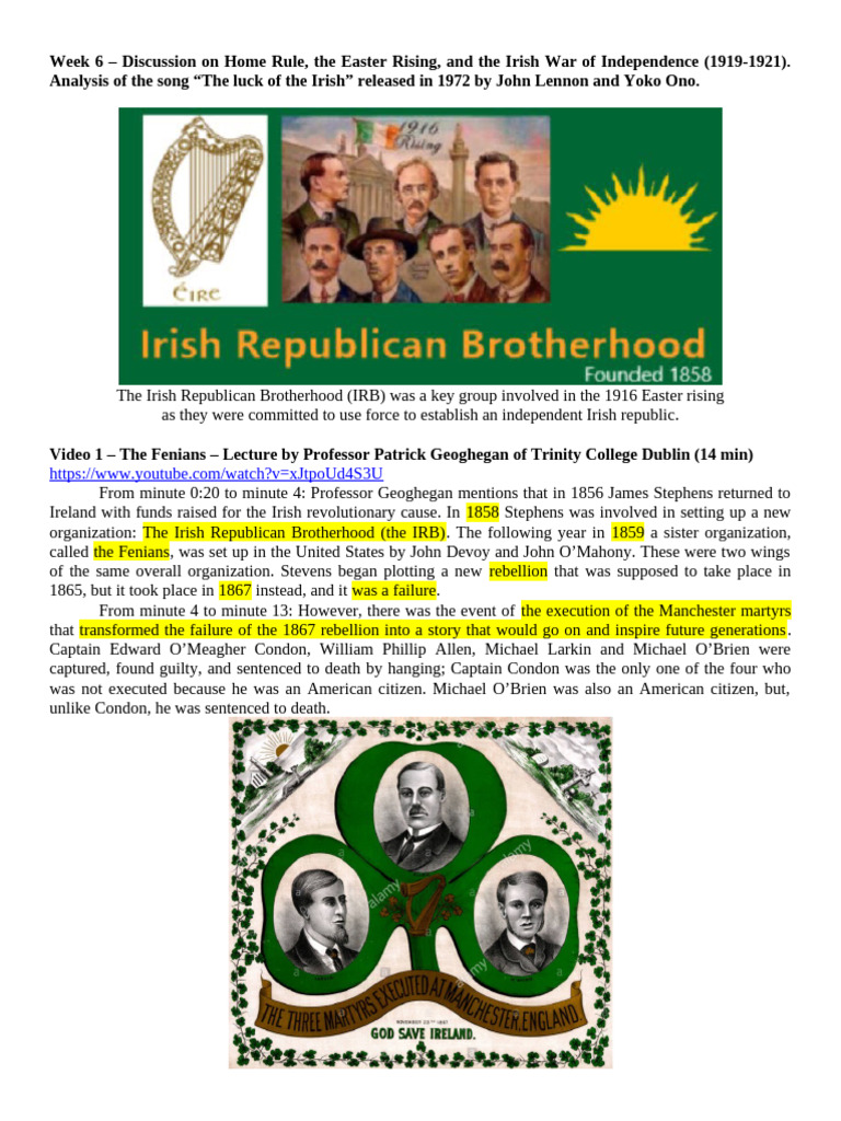 Irish Home Rule and the Easter Rising | PDF | Irish Republican ...