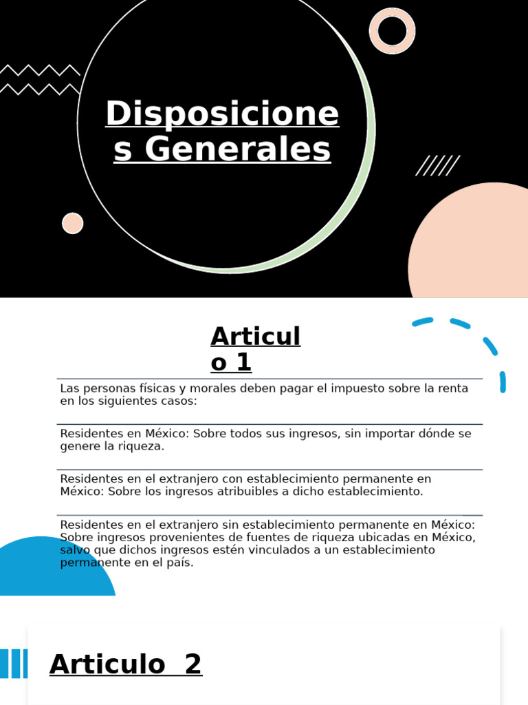 Disposiciones Generales del ISR | PDF | Interés | Impuesto sobre la renta