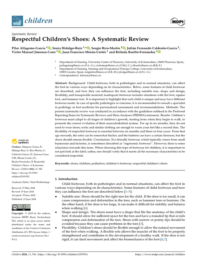Systematic Review of Respectful Children's Shoes | PDF | Shoe ...