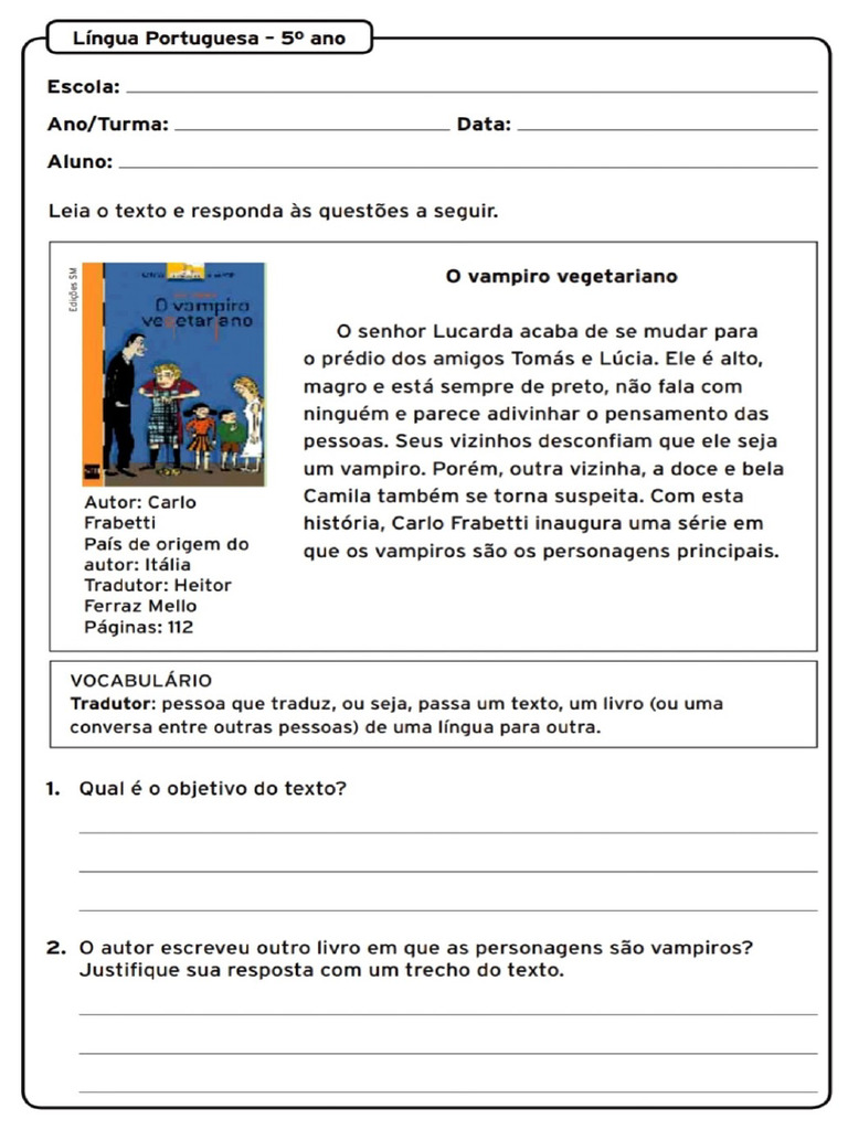 Leitura e Interpretação - 5°ano | PDF