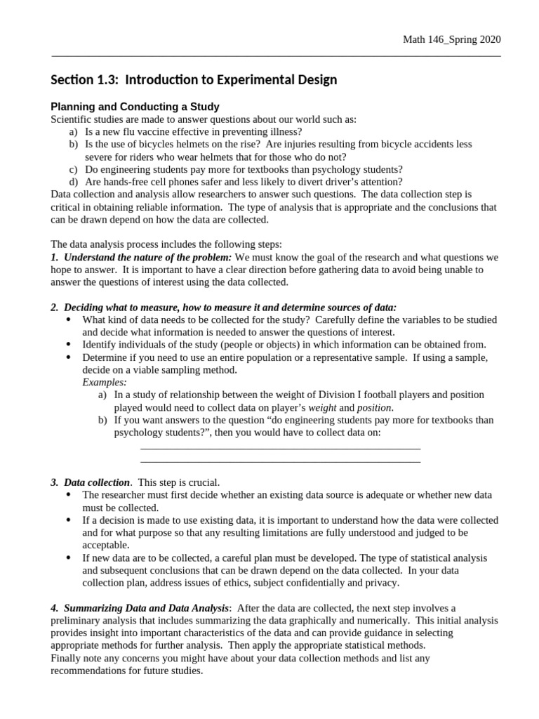 Section+1 3+Introduction+to+Experimental+Design-1 | PDF | Clinical ...