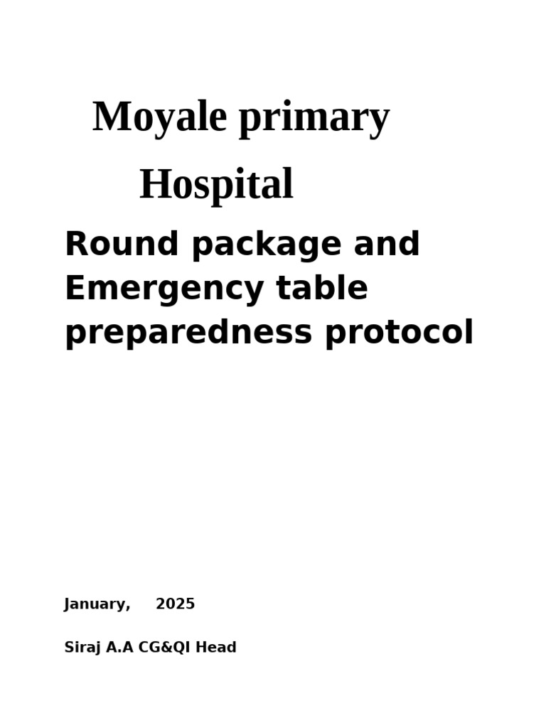 Emergency Table Protocol for Nursing Rounds | PDF