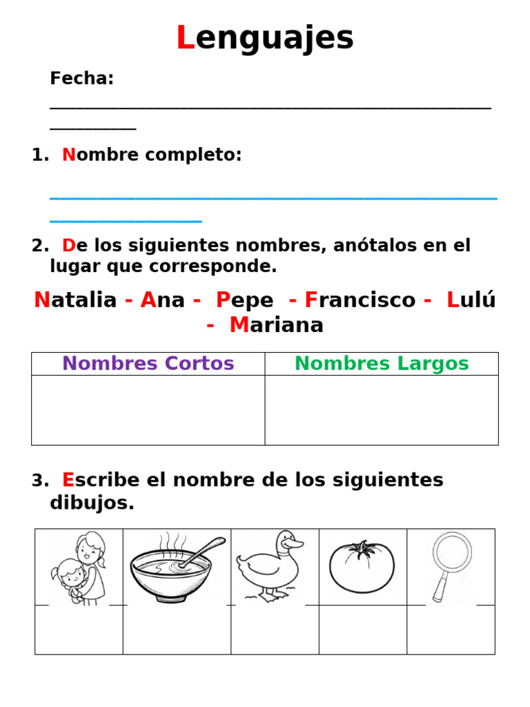 Actividades de Lenguaje para Niños | PDF