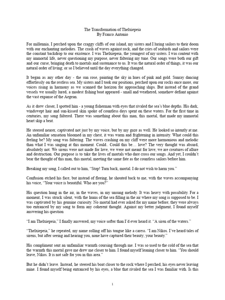 Thelxiepeia's Unexpected Love Story PDF