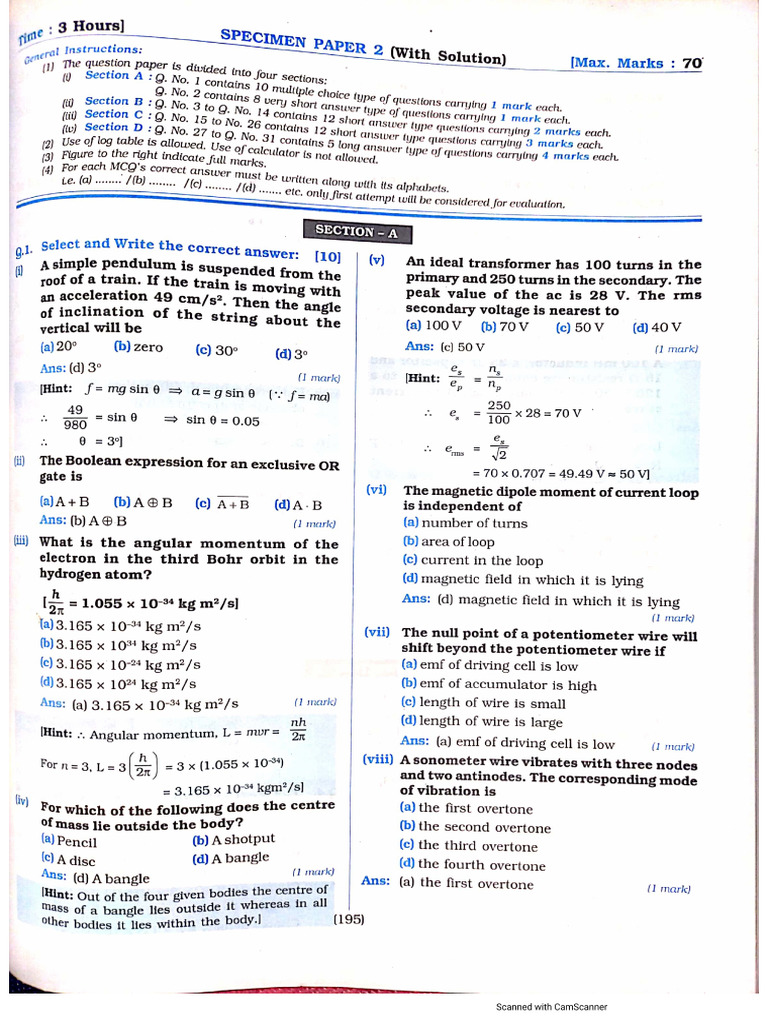 Uttam Phy QP.2 | PDF