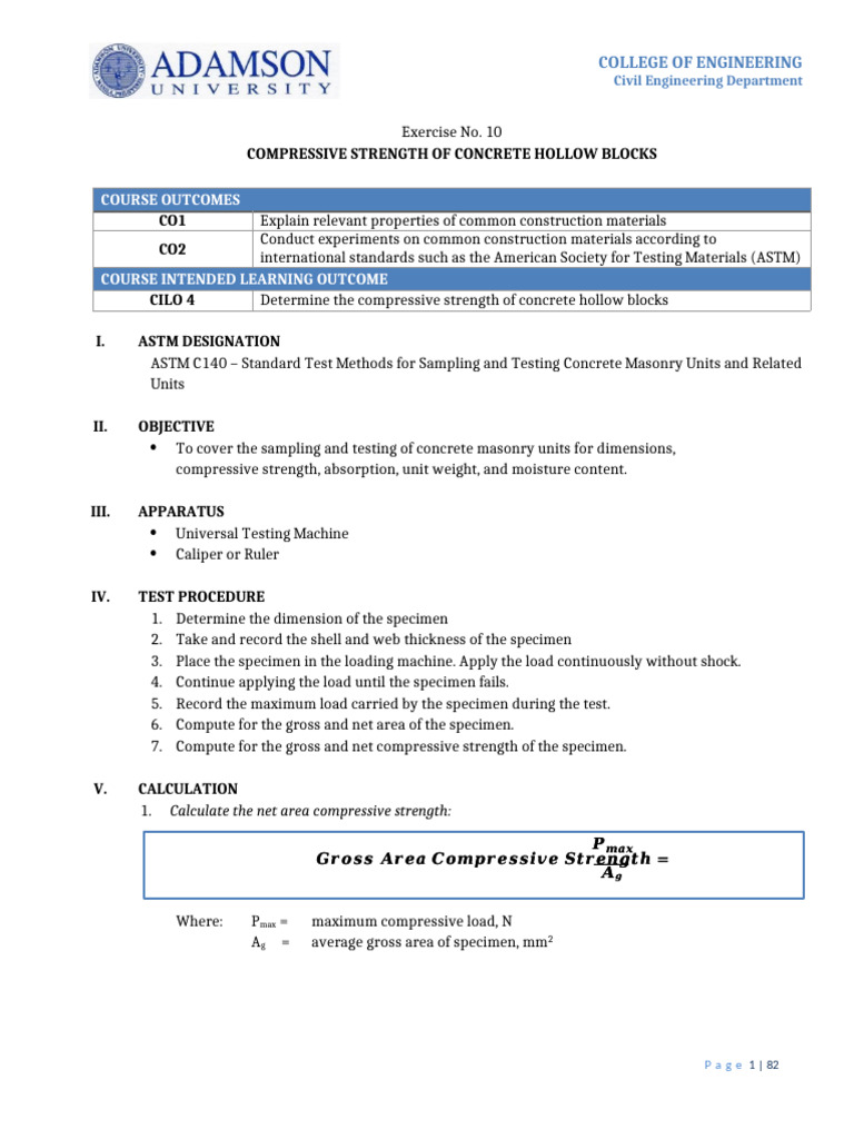 Compressive Strength of Concrete Blocks | PDF | Strength Of Materials ...