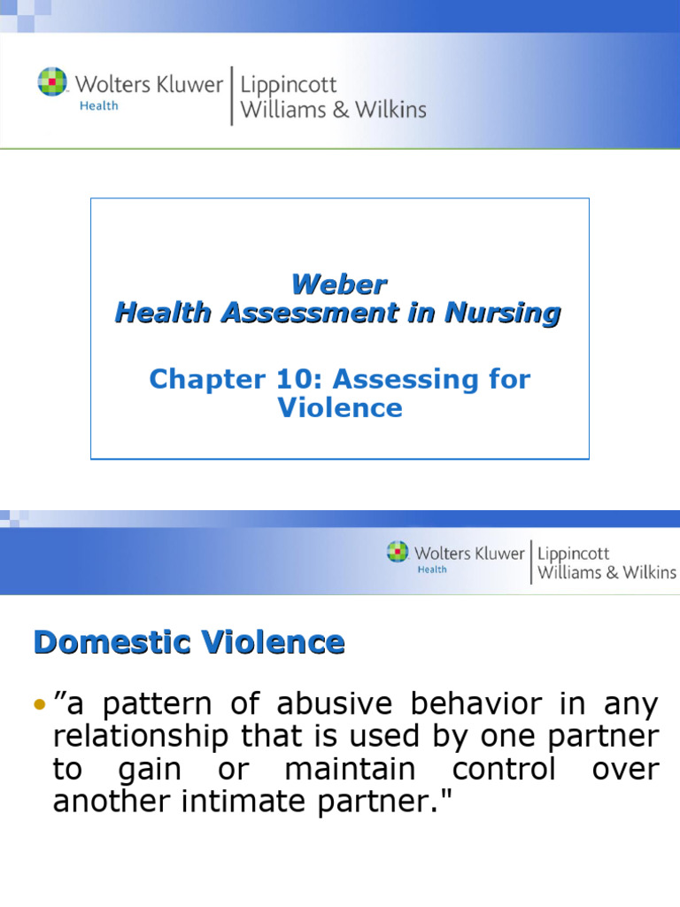 Chapter010 Assessing For Violence | PDF | Domestic Violence | Violence