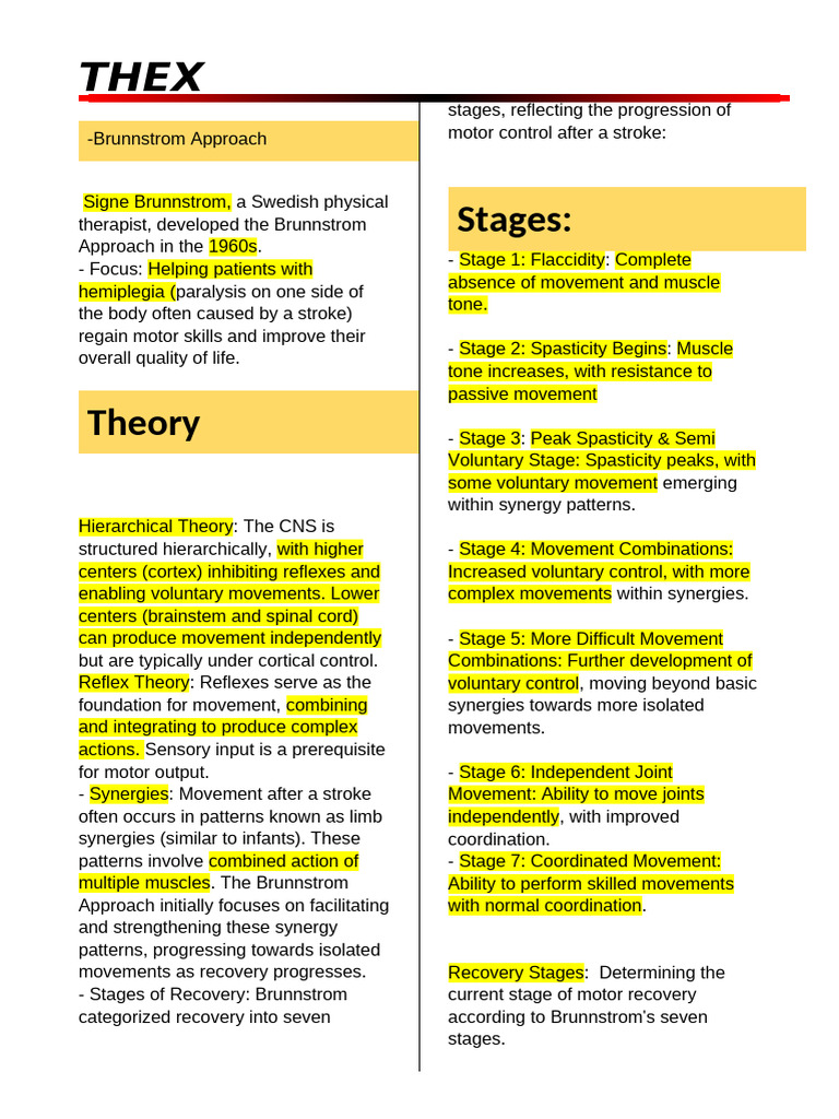 Brunnstrom Approach for Stroke Recovery | PDF | Anatomical Terms Of ...