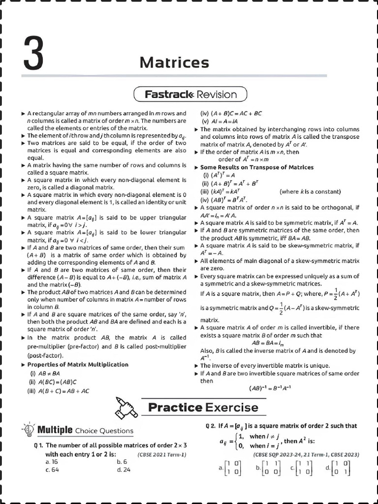 Matrices Pdf