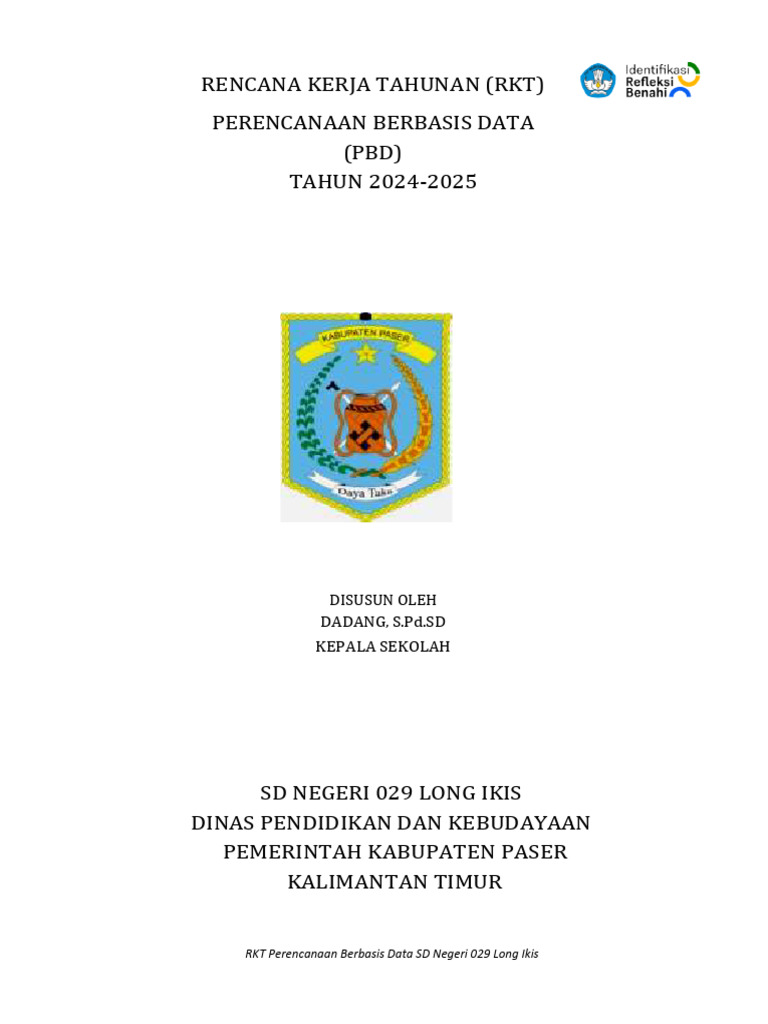 RKT Perencanaan Data SD Negeri 029 | PDF