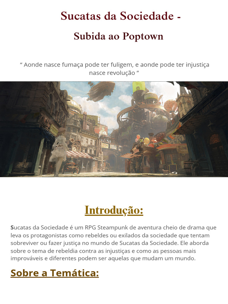 RPG Steampunk: Sucatas da Sociedade | PDF | Alquimia | Narrativa
