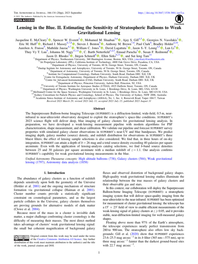 McCleary 2023 AJ 166 134 | PDF | Astronomy | Astrophysics