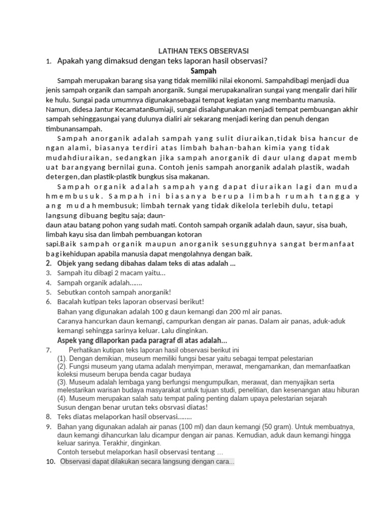 Latihan teks observasi pdf