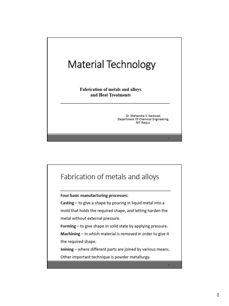 Material Technology | PDF | Steel | Heat Treating