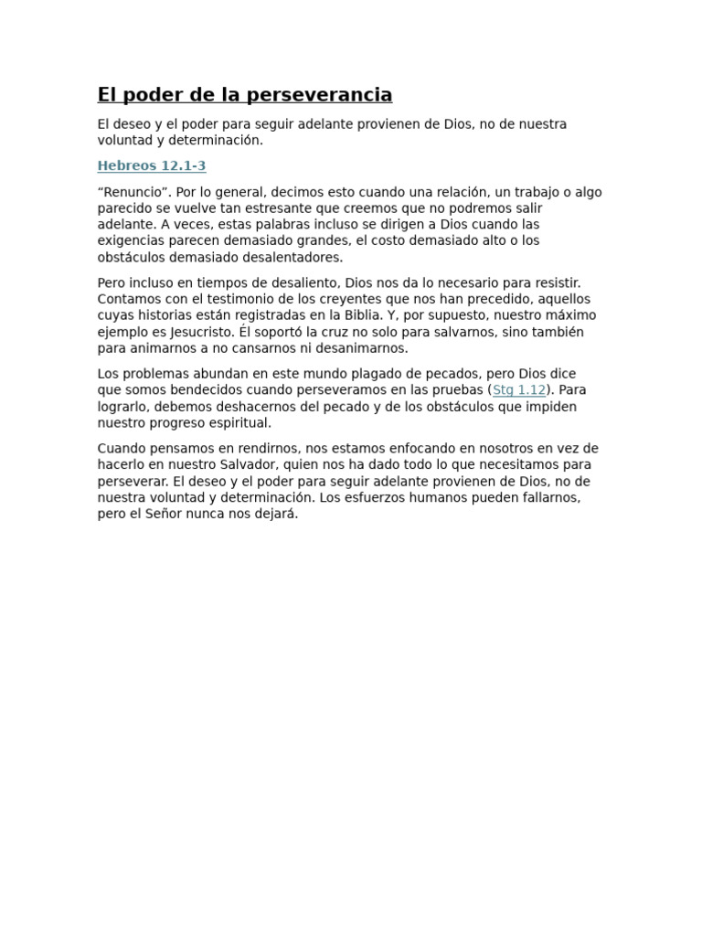 El poder de la perseverancia | PDF | Cristo (título) | Jesús