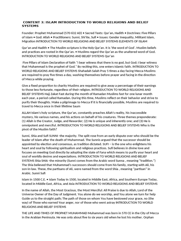 Islam | PDF | Muhammad | Sunni Islam