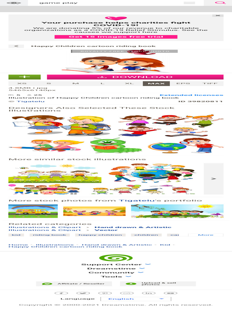 Happy Children Cartoon Riding Book Stock Vector | PDF