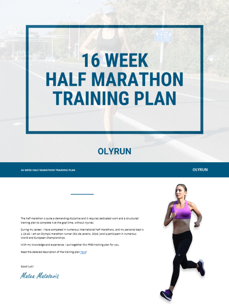 16-Week Half Marathon Training Plan | PDF | Physical Fitness ...