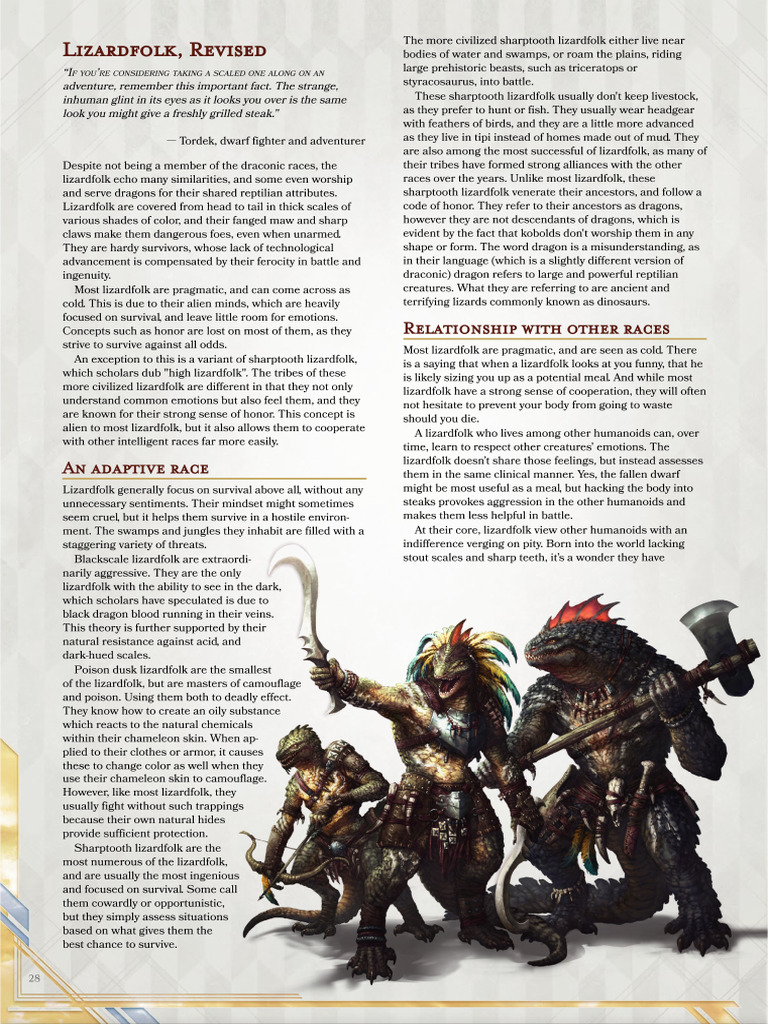 Lizardfolk (Revised) | PDF