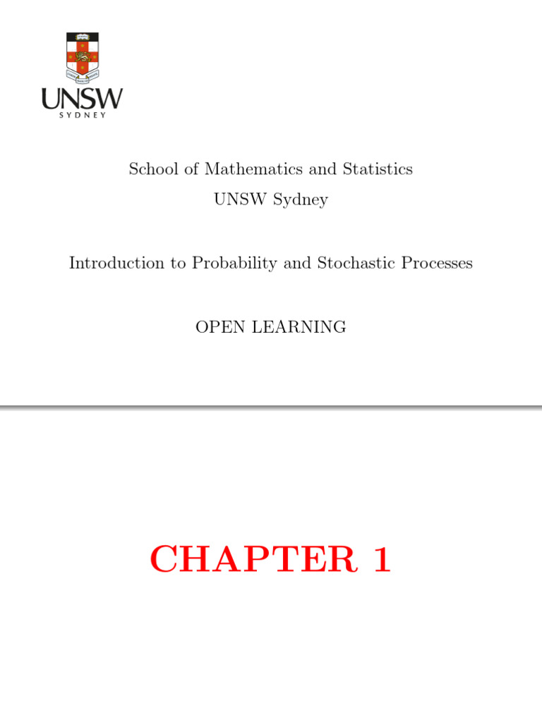 Math 5846 Chapter 1 | PDF | Probability Theory | Applied Mathematics