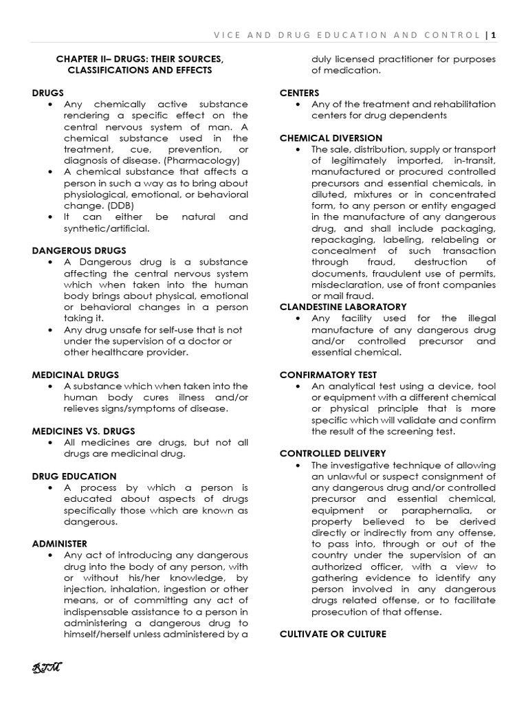 2 DRUG NOTES 2024 Students | PDF | Illegal Drug Trade | Organized Crime