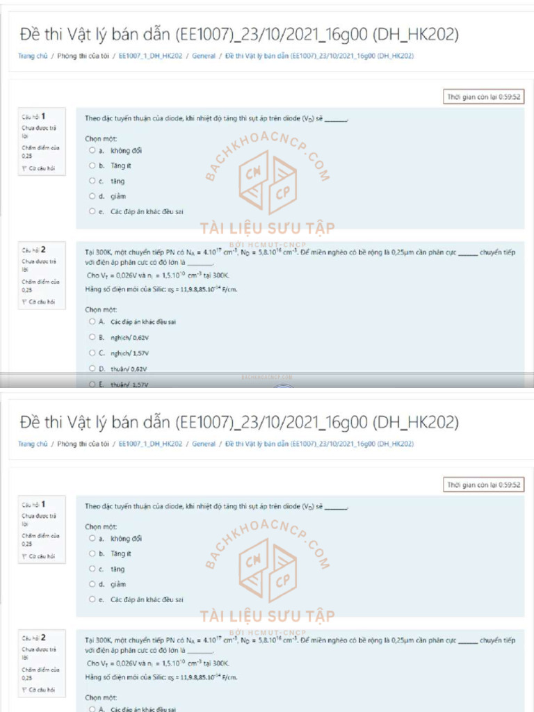 Đề CK VLBD 202 | PDF
