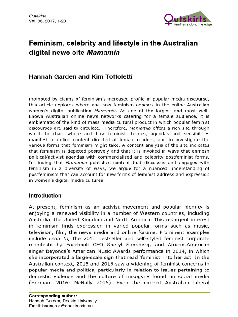 Feminism in Mamamia: A Content Analysis | PDF | Feminism | Gender Studies