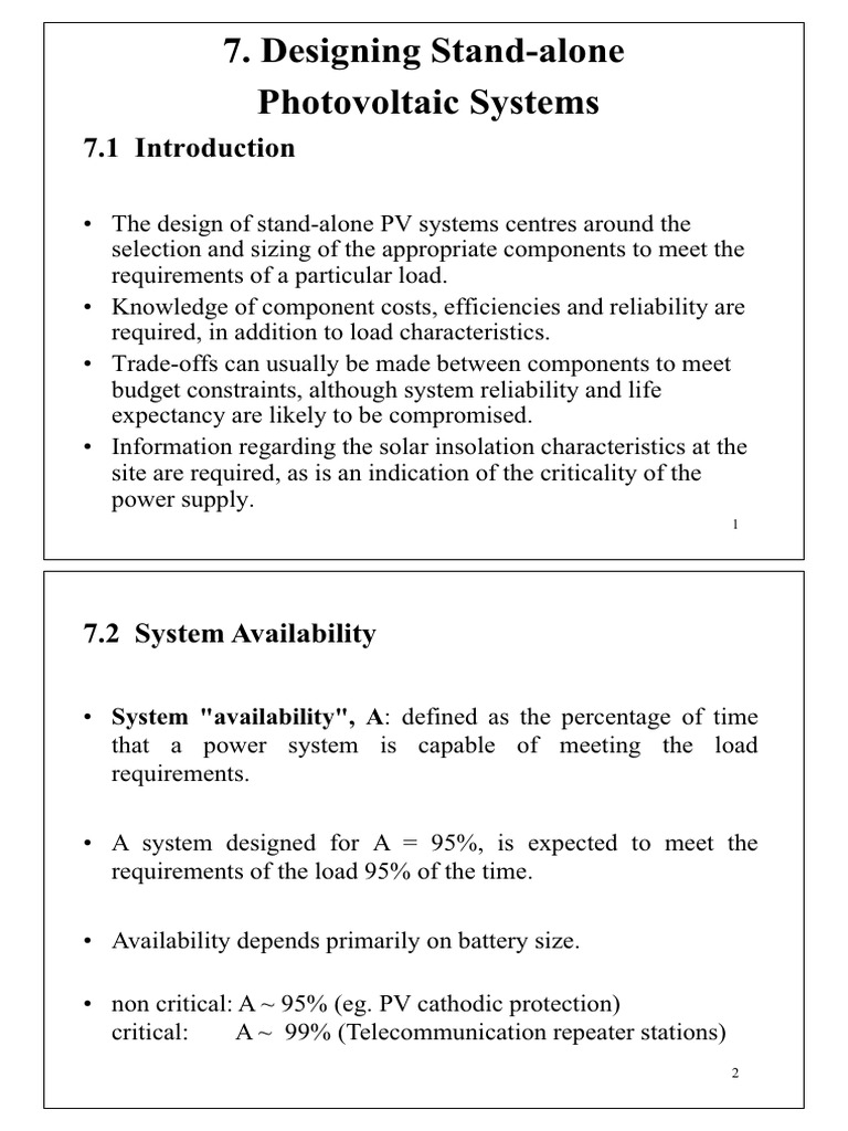 SOLA3540-9001 - Lecture 13-14 Stand-Alone PV System Design | PDF ...