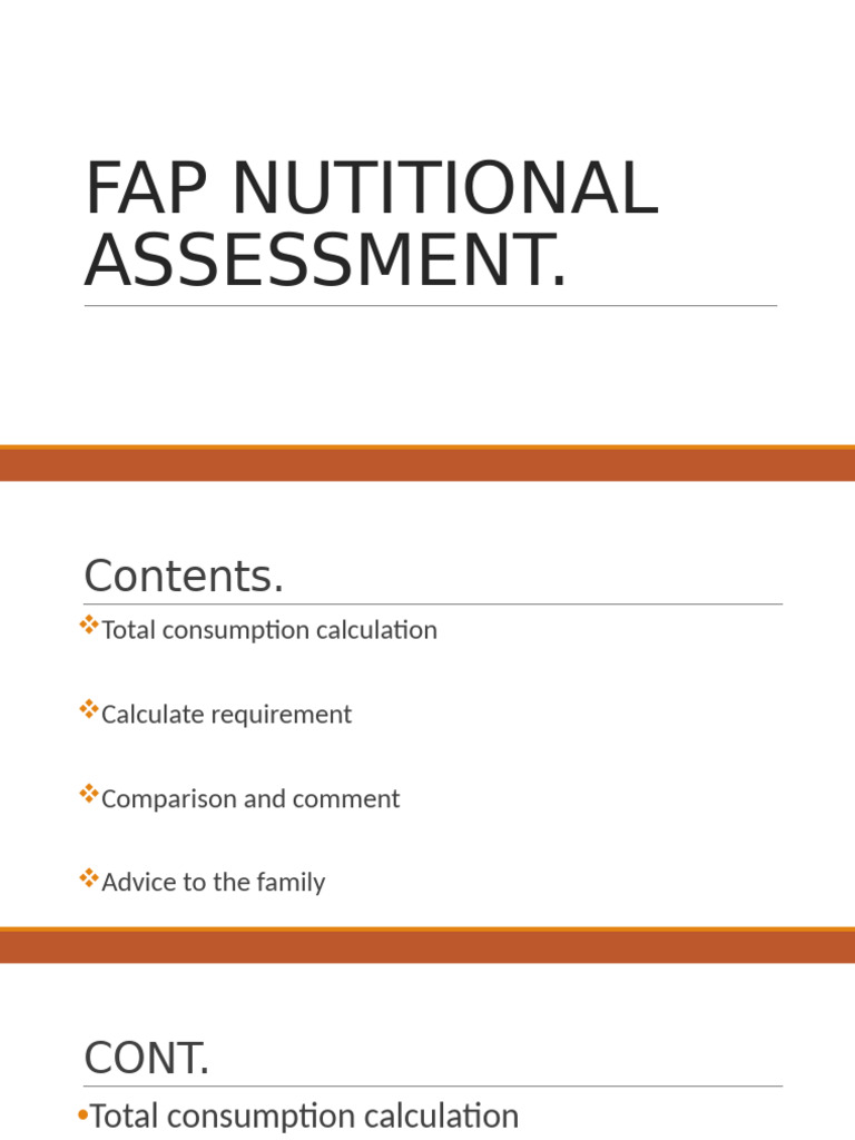 FAP Nutritional Assessment Guide | PDF