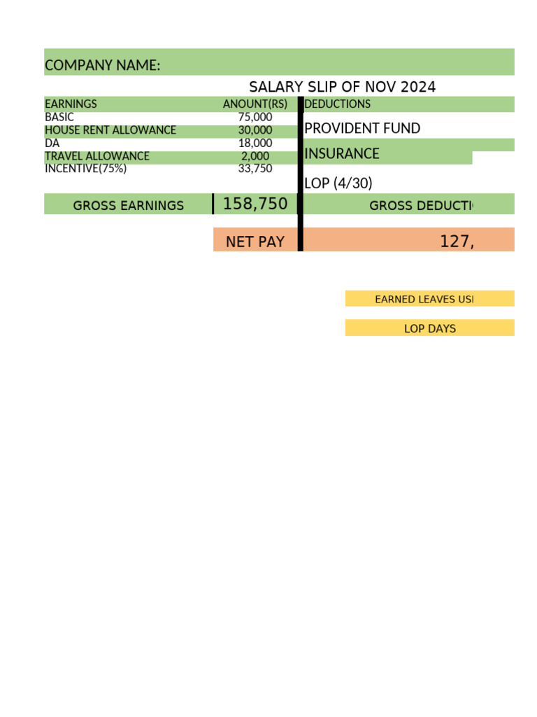 November 2024 Salary Breakdown | PDF