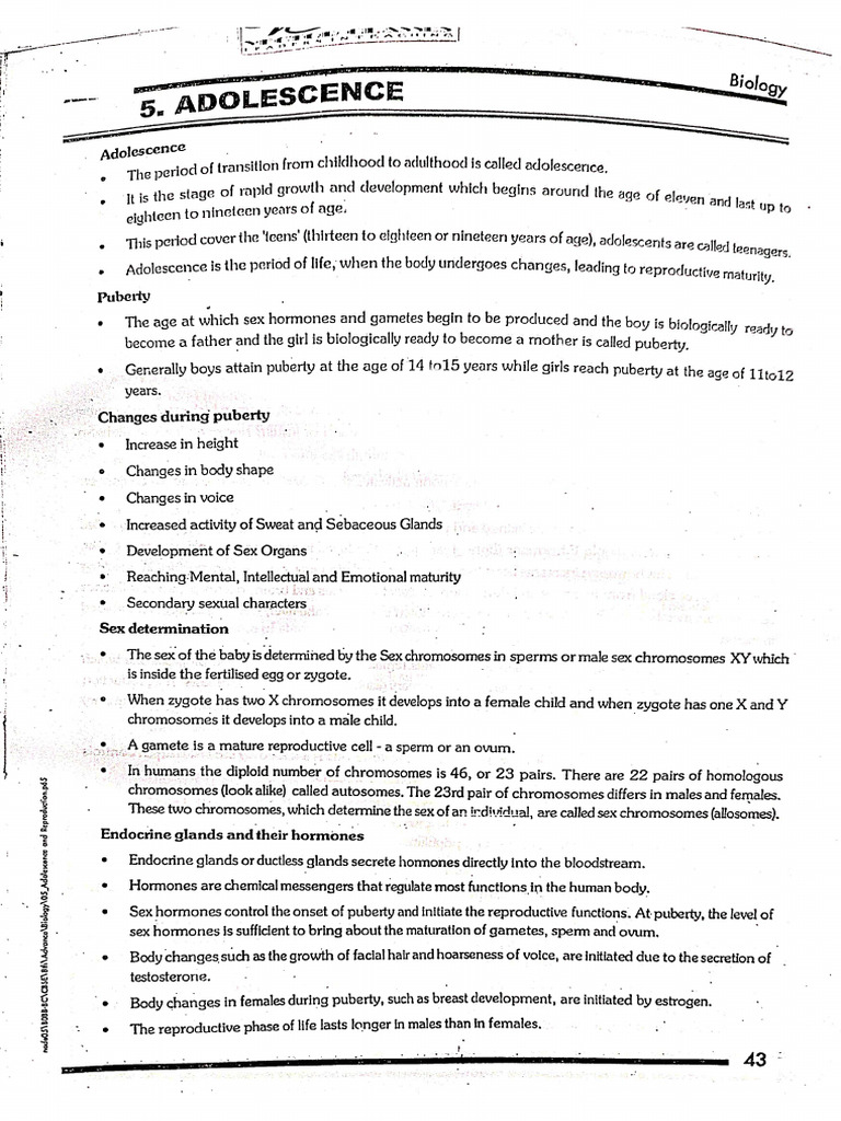 Adolescence Module+ Que | PDF