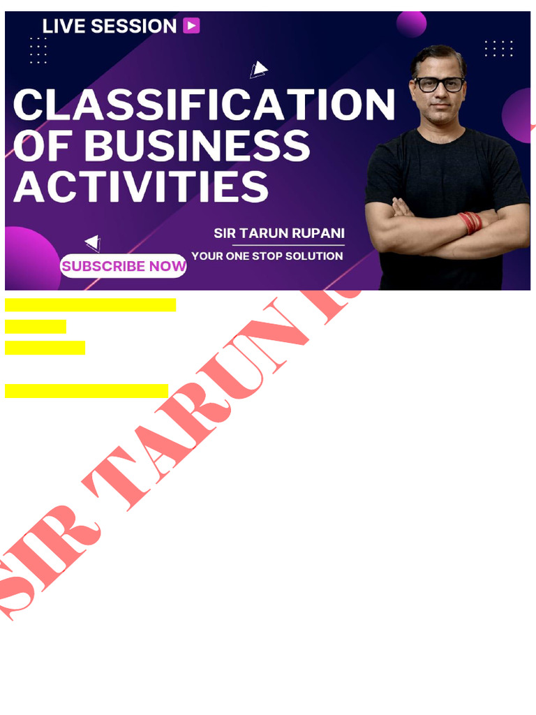 classification of business activities | PDF | Commerce | Goods