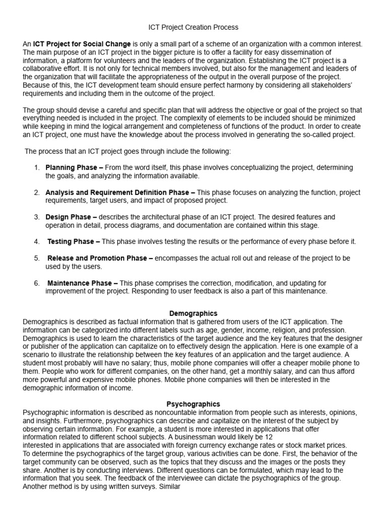ICT Project Creation for Social Change | PDF | Educational Technology ...