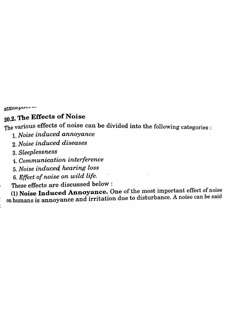 Effects of Noise Pollution | PDF