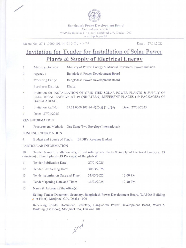 Tender 21650 0 | PDF